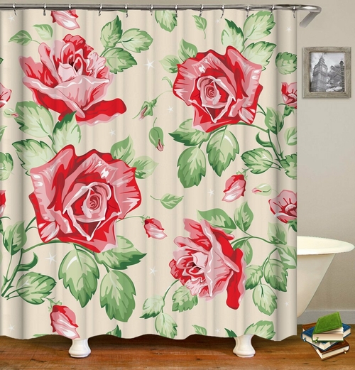 Classic Roses Drawing Shower Curtain