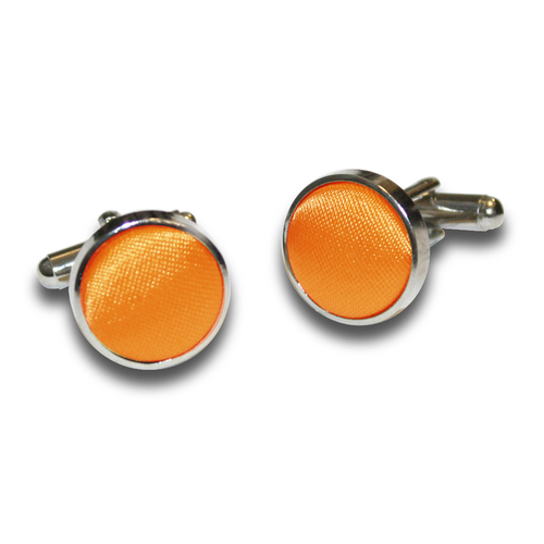 Plain Satin Cufflinks - Fluorescent Orange