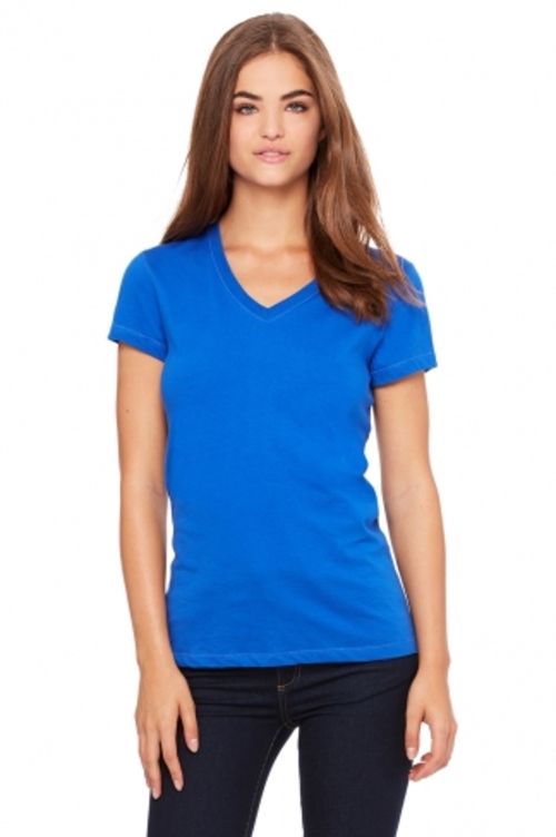 Bella-Canvas B6005 Womens Jersey Short Sleeve V-Neck Tee- True Royal -