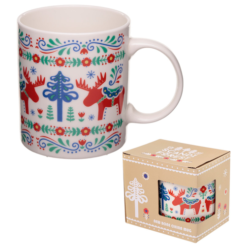 Porcelain Mug - Scandi Moose Design