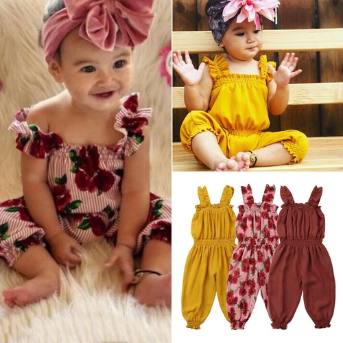 1 6Y Lovely Toddler Kid Baby Girls Romper Ruffle