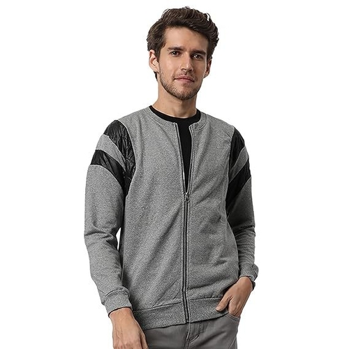 MEN'S Regular Fit Cotton Black strpped sleeves Jacket For Winter Wear