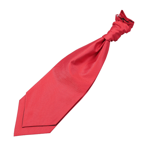 Solid Check Pre-Tied Ruche Cravat - Red