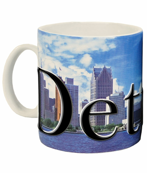 Americaware SMDET01 18 oz Detroit Full Color Relief Mug