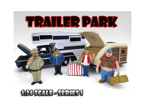 \Trailer Park\" Figure Set of 4 Pieces For 1:24 Scale Diecast Model