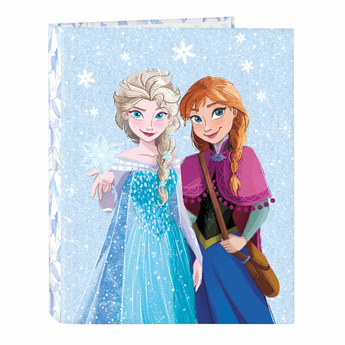 Ring binder Frozen Memories Blue White A4 (26.5 x 33 x 4 cm)