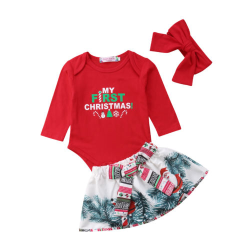 Toddler Kid Baby Girls Christmas Outfits Long