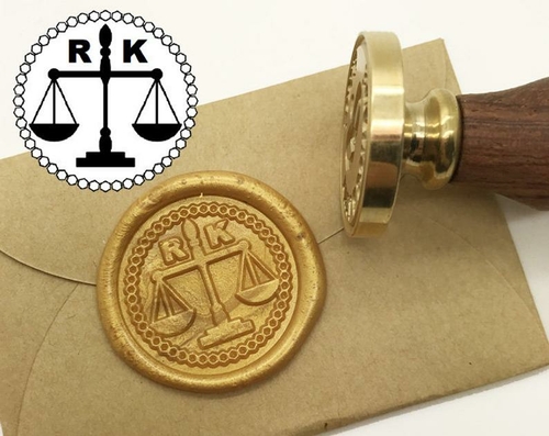 Main Libra Initials Wax Seal Stamp Personalized Monogram Custom wedding image