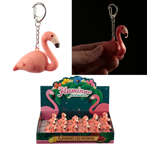 Light and Sound Flamingo Keyring