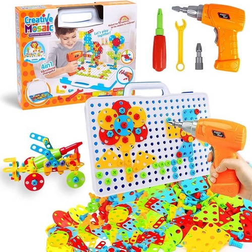 237 Pieces Creative Toy Drill Puzzle Set STEM Learning Educational Toy