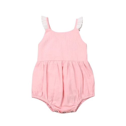 Cute Baby Girl Sling Bodysuits Ruffles