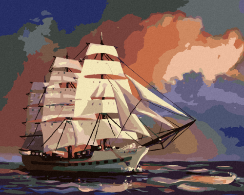 Zuty - Paint by Numbers - SAILING SHIP AT SEA (D. RUSTY RUST), 40x50