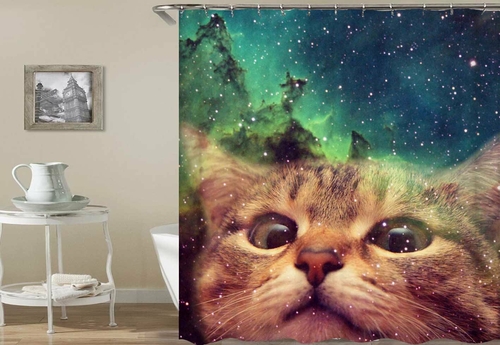 Space Cat Shower Curtain