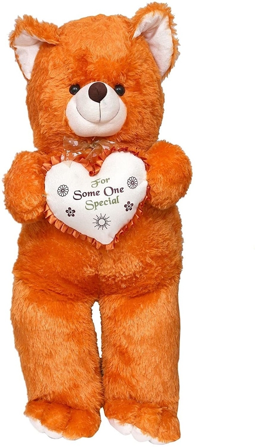 1 Feet Teddy Bear Cute & Adorable Brown Teddy Bear with Heart ORANGE