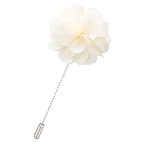Plain Satin Lapel Pin - Ivory