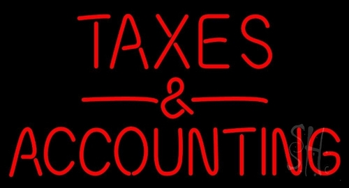 Everything Neon N105-4019 Taxes And Accounting LED Neon Sign 13 x 24 -