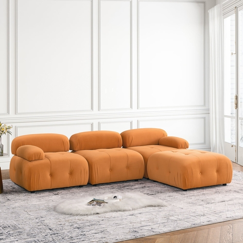 Modular Sectional Sofa, Button Tufted Designed and DIY Combination,L