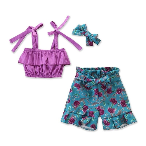 Fashion Kids Baby Girl Summer Clothing Sets Sling