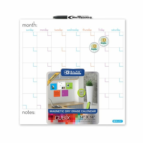 Bazic 6041 14" x 14" Magnetic Dry Erase Calendar Tile Pack o