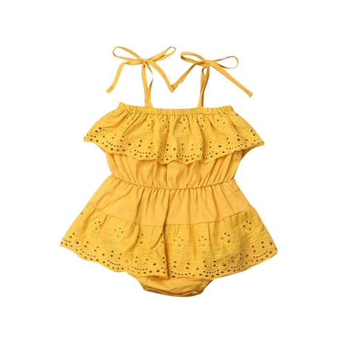 Cute Infant Baby Girl Clothes Sling Bodysuit