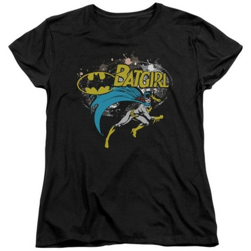 Trevco Batman-Batgirl Halftone - Short Sleeve Womens Tee - Black- 2X