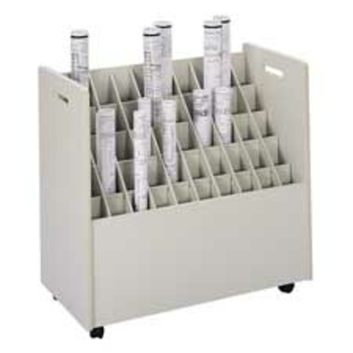 Safco Products Company SAF3083 Mobile Roll File- 50 Compartments- 30-.