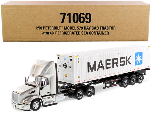 Peterbilt 579 Day Cab Truck Tractor with Flatbed Trailer and 40\'