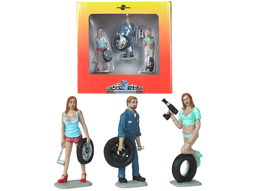 Michelle, Meg and Gary Tire Brigade 3 piece Figurine Set 1/24 by