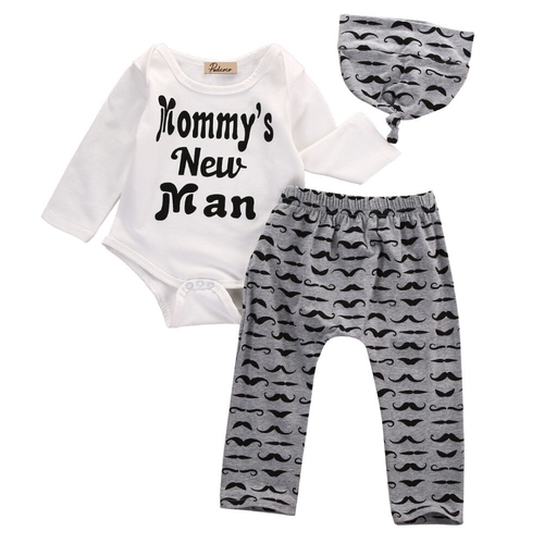 Fashion Newborn Baby Boys Tops Romper Pants