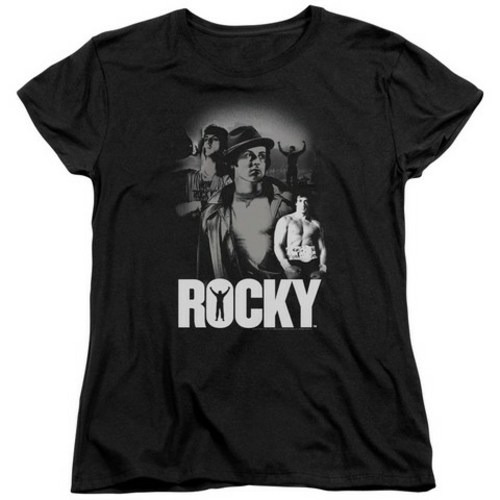 Mgm-Rocky-Making Of A Champ Short Sleeve Womens Tee, Black - Mediu