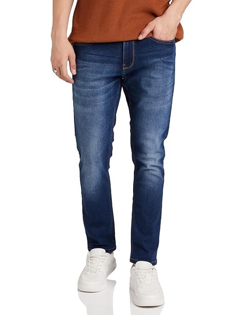 Men Relaxed fit Cotton Lycra Stretchable Jeans (Size-L) (Color-BLUE)