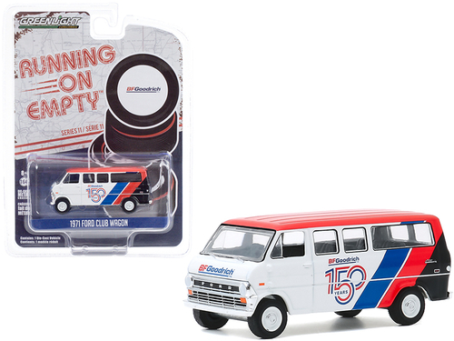 1971 Ford Club Wagon Bus White and Red with Stripes \BFGoodrich 150th