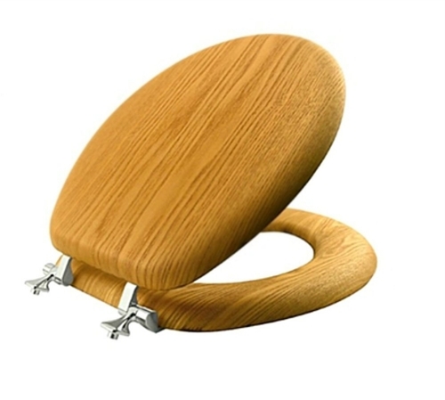 Mayfair 9601CP-378 Standard Round Natural Oak Veneer Toilet Seat- 16.5