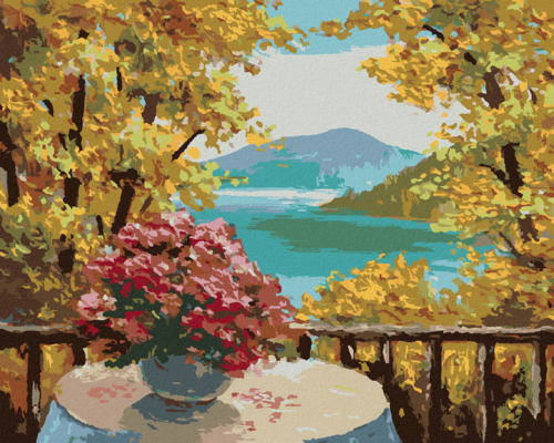 Paint by Numbers - MOUNTAIN LAKE AND AUTUMN FOREST