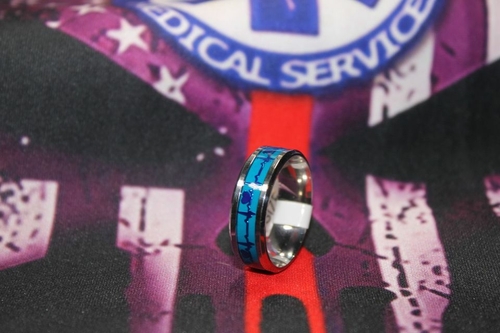 EKG Rhythm Tracing Ring Band Glowing Great Medical Gift