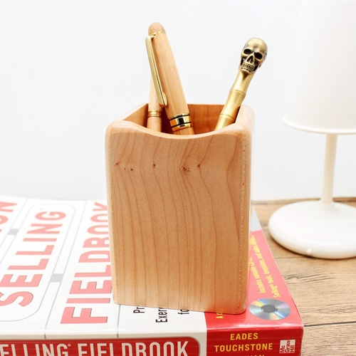 Simple Design Wood Pen Container