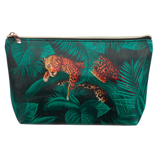 Medium PVC Make Up Toiletry Wash Bag - Big Cat Spots & Stripes