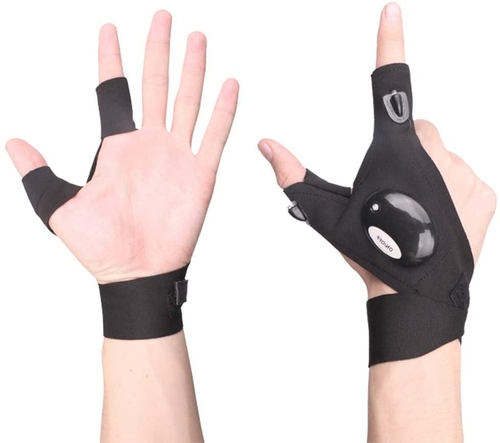 LED Flashlights Gloves Fingerless Lighting Gloves