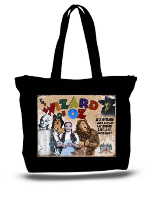 Wizard Of Oz Sign Large Tote New Zipper Bag