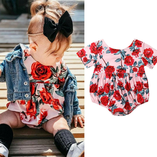 0 24M Infant Baby Girls Bodysuits Clothes Short