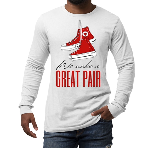 Mens Long Sleeve Graphic T-shirt Say it Soul - we Make a Great Pair