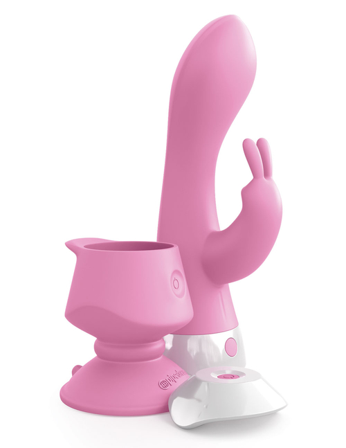 Threesome Wall Banger Rabbit Silicone Banger - Pink