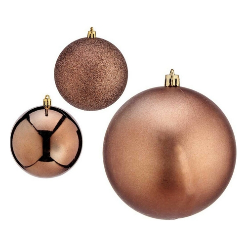 Christmas Baubles Ø 10 cm 6 Units Brown Plastic