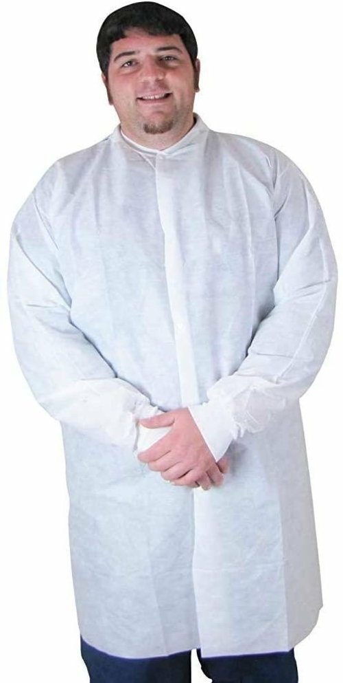 Lab Coats. Case of 50 Anti-static and fluid resistant SMS 35 gsm Coats