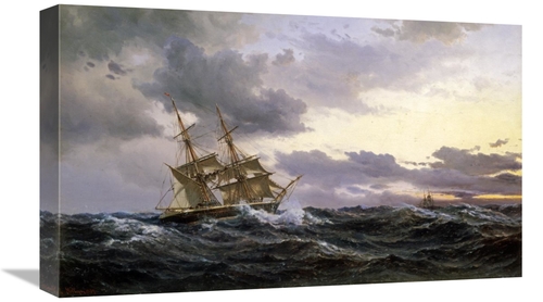 Global Gallery GCS-268296-22-142 22 in. Sailing Vessels in a Stormy Se