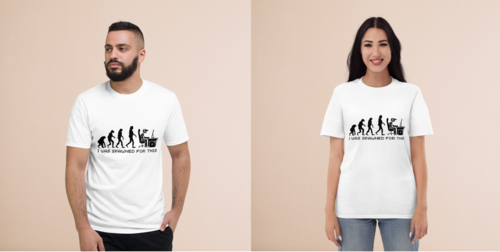 MEN I WAS ROUND NECK HALF SLEEVE PRINTED TSHIRT Size M Color WHITE