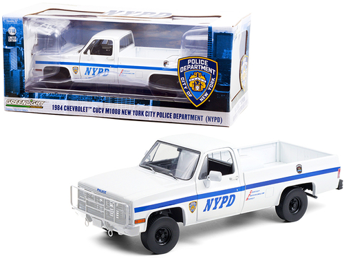 1984 Chevrolet CUCV M1008 Pickup Truck White with Blue Stripes \NYPD\"