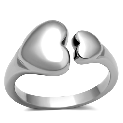 Women High Polished Stainless Steel Ring with No Stone in No Stone - S