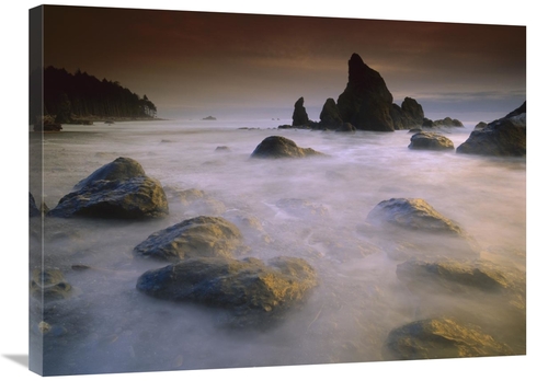 Global Gallery GCS-397044-2432-142 24 x 32 in. Sea Stack & Rocks Along