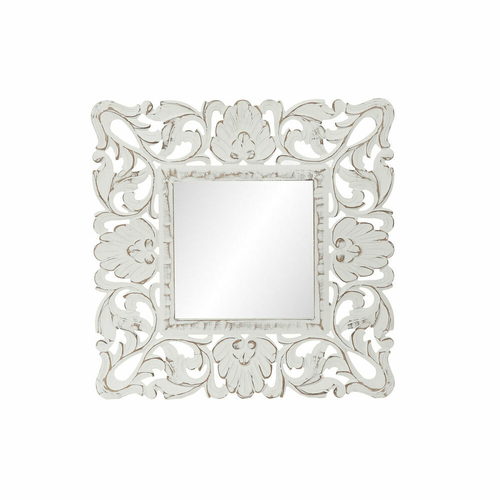 Wall mirror DKD Home Decor White MDF Wood Stripped (60 x 2 x 60 cm)